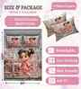 7D Printed Girl & Cafe Microfiber Queen Size Double Bedsheet with Pillow Covers