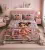 7D Printed Girl & Cafe Microfiber Queen Size Double Bedsheet with Pillow Covers