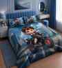 7D Printed Little Biker Microfiber Queen Size Double Bedsheet with Pillow Covers