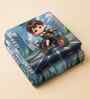 7D Printed Little Biker Microfiber Queen Size Double Bedsheet with Pillow Covers