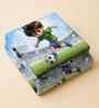 7D Printed Little Football Champion Kids Microfiber Queen Size Double Bedsheet with Pillow Covers
