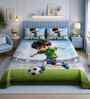 7D Printed Little Football Champion Kids Microfiber Queen Size Double Bedsheet with Pillow Covers