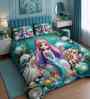 7D Printed Ocean Shells Kids Microfiber Queen Size Double Bedsheet with Pillow Covers
