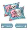 7D Printed Pups Kids Microfiber Queen Size Double Bedsheet with Pillow Covers