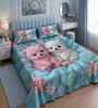 7D Printed Pups Kids Microfiber Queen Size Double Bedsheet with Pillow Covers