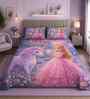 7D Printed Unicorn Microfiber Queen Size Double Bedsheet with Pillow Covers