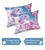 Purple 7D Digital Printed Unicorn Queen Size Bedsheet Sheet with 2 Matching Pillow Covers