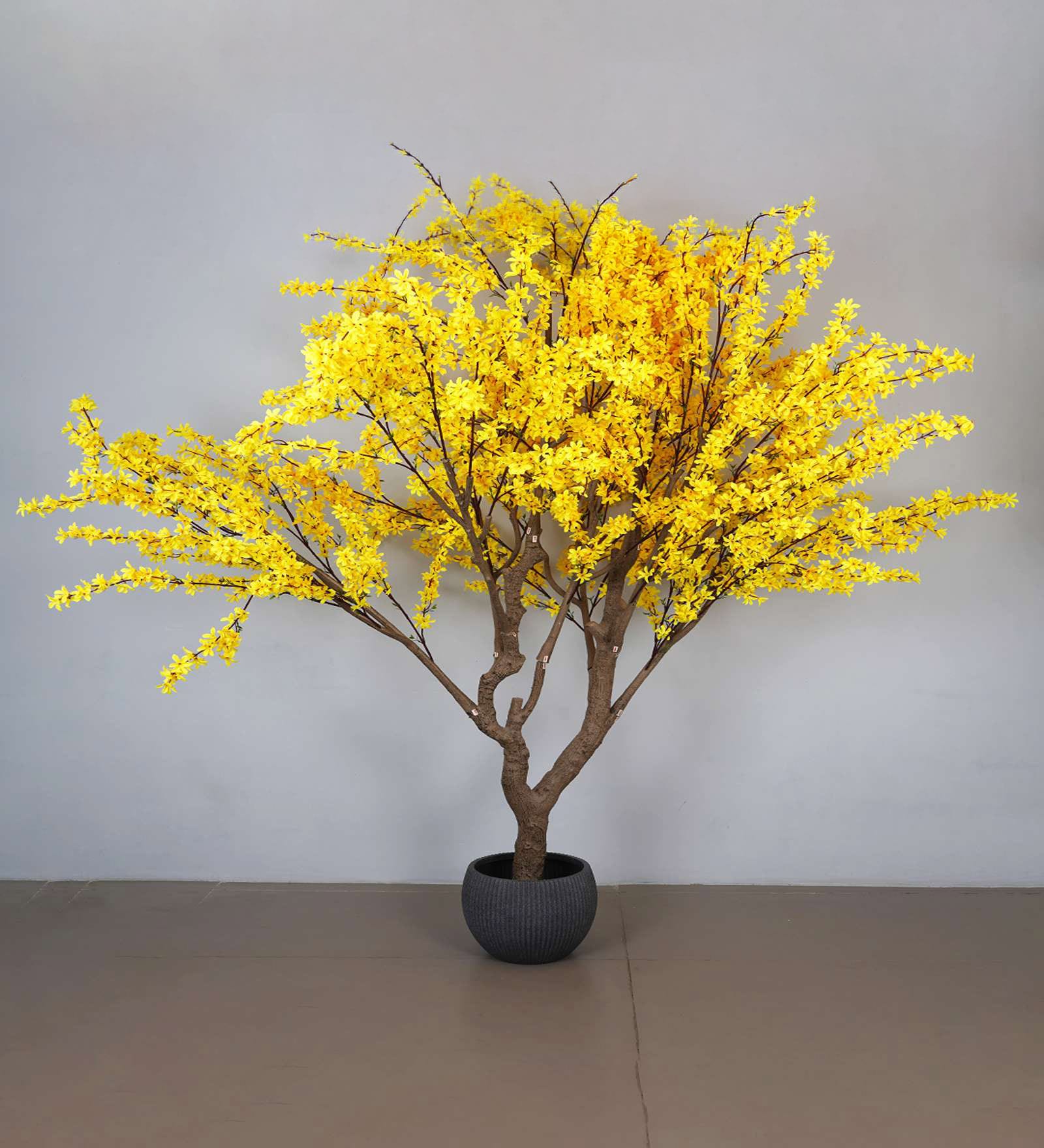 8.2Ft Artificial Yellow Cherry Blossom Tree Plant with Pot 8.2Ft Artificial Yellow Cherry Blossom Tree Plant with Pot