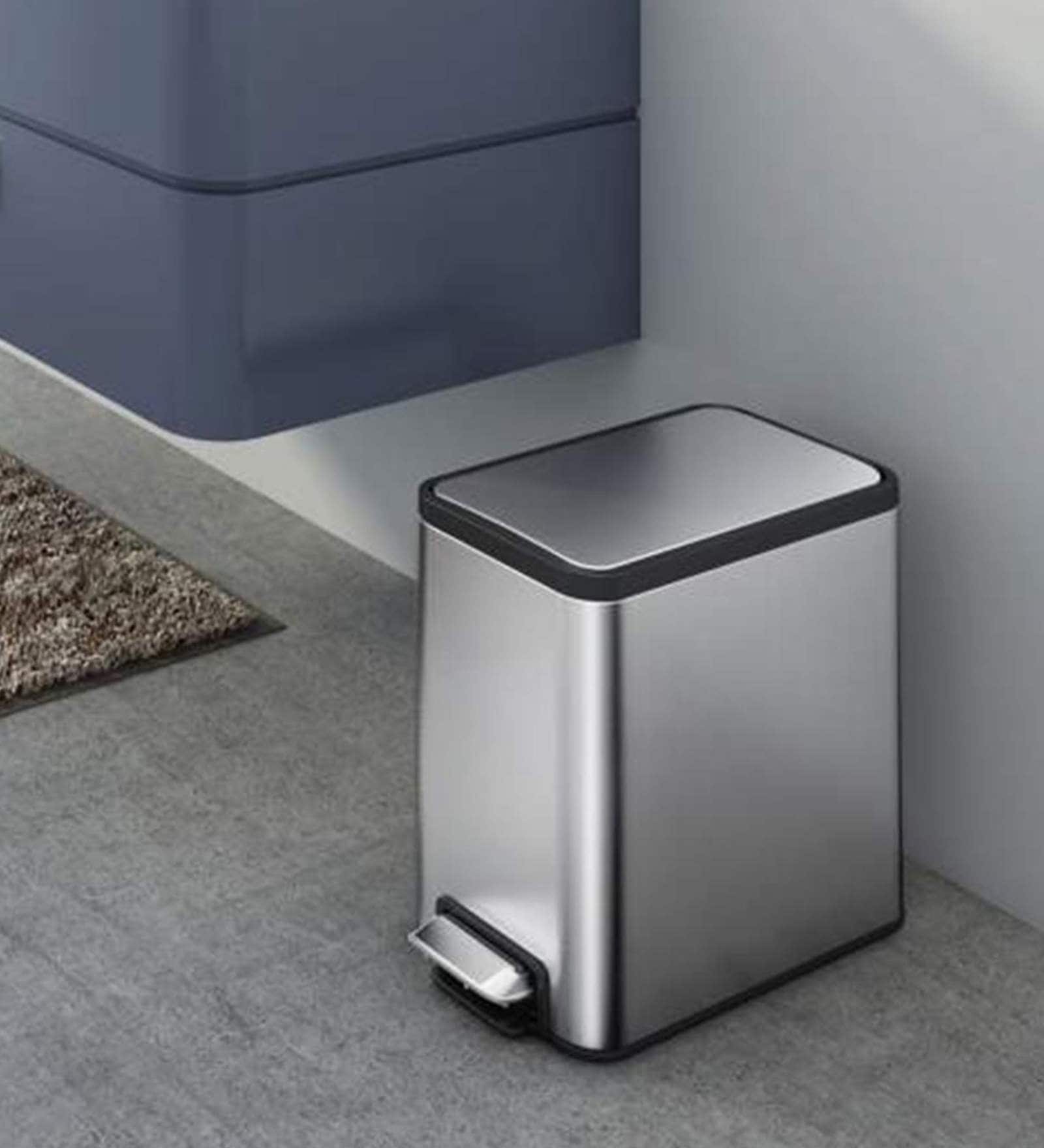 8 Litre Metallic Stainless Steel Dustbin