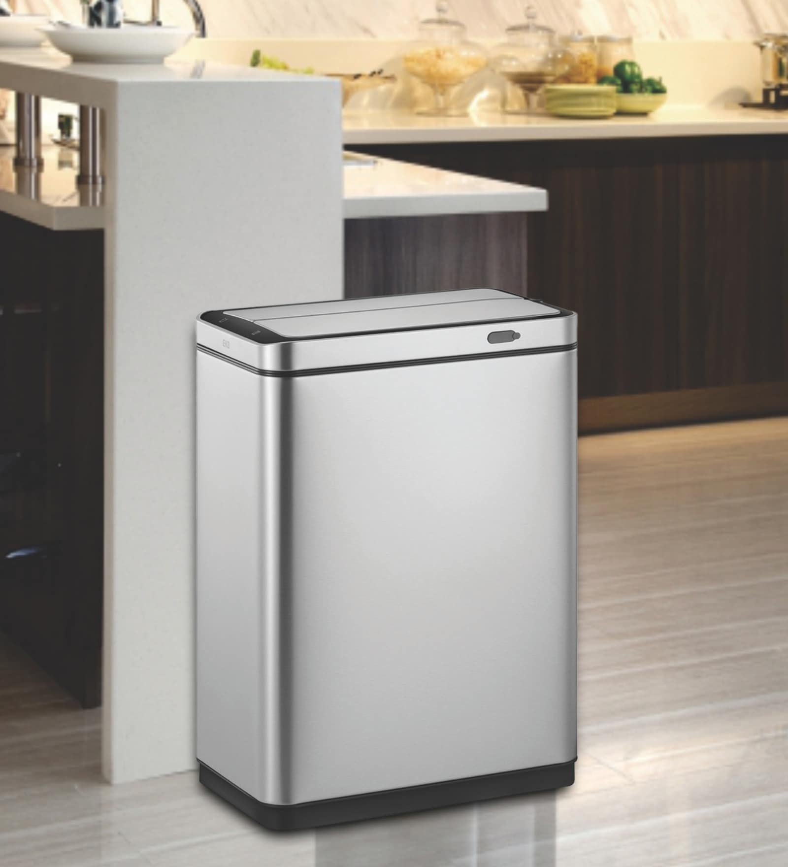 8 Litre White Stainless Steel Dustbin