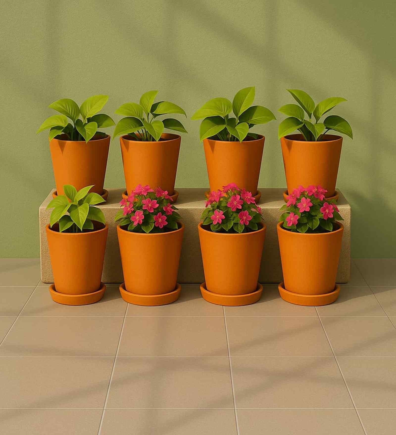 8 Pcs Red Terracotta 3.5 Inchs Planters