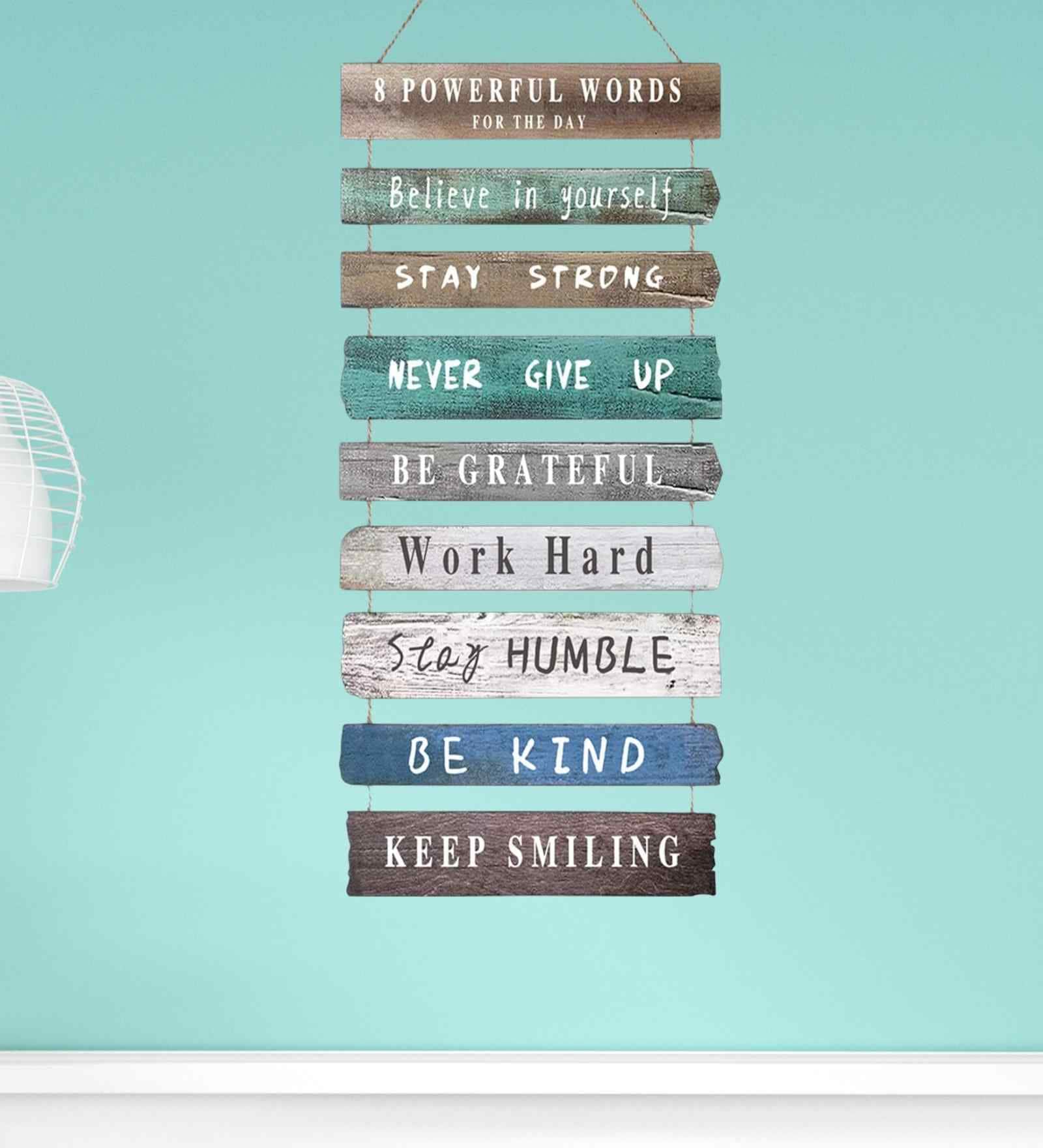 8 Powerful Words For The Day Inspiring Positive Quotes Wooden Wall Hanging