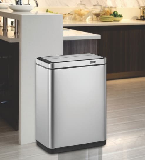 8 Litre White Stainless Steel Dustbin