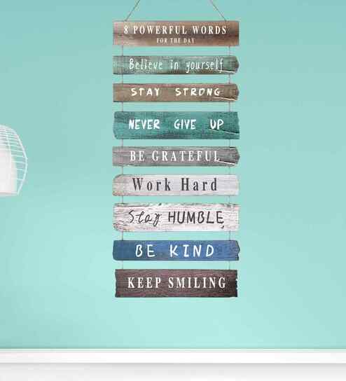 8 Powerful Words For The Day Inspiring Positive Quotes Wooden Wall Hanging