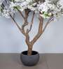8.2Ft Artificial White Cherry Blossom Tree Plant with Pot