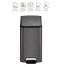 8 Litre Black Stainless Steel Dustbin
