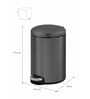 8 Litre Titanium Grey Stainless Steel Dustbin