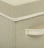 Beige Linen & Mdf Wardrobe Box (L: 8, W: 8, H: 8 Inches)