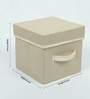 Beige Linen & Mdf Wardrobe Box (L: 8, W: 8, H: 8 Inches)