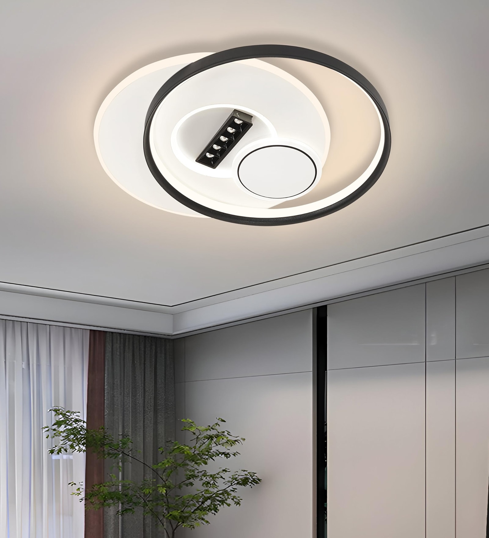 80W Multi-Ring LED Ceiling Chandelier with 3 Light Modes