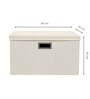 81 L Foldable Storage Box with Lid, Cotton Hemp Fabric Collapsible Organiser