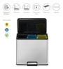 9+9+9 Litre Metallic Stainless Steel Dustbin