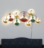 9 Circle Dolls Multicolour Metal Wall Art With LED