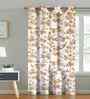 Beige Cotton Floral 9ft Eyelet Long Door Curtain (1 Pc)