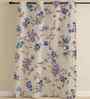 Purple Cotton Floral 9ft Eyelet Long Door Curtain (1 Pc)