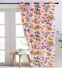 Multicolor Cotton Floral 9ft Eyelet Long Door Curtain (1 Pc)