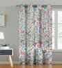 Multicolor Cotton Floral 9ft Long Door Curtain (1 Pc)