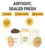 900 ml Tin Kitchen Storage Jar with Wooden Airtight Lid (White)