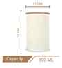 900 ml Tin Kitchen Storage Jar with Wooden Airtight Lid (White)