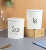 900 Ml White Mild Steel (Set of 2 ) AirTight  Storage Container