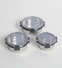 Clear Lock Series Regular Stainless Steel (Set of 3 ) Airtight Container with Leak Proof lid
