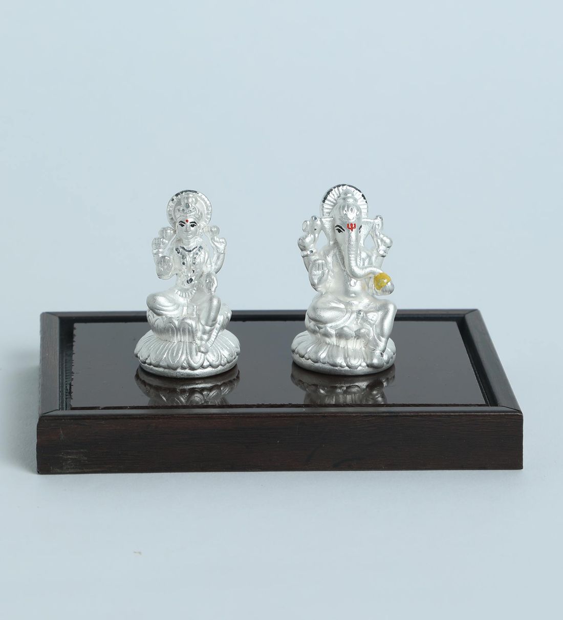 Buy 999 Pure Silver Ganesh Laxmi Idols by Krysaliis Solid Silver Online