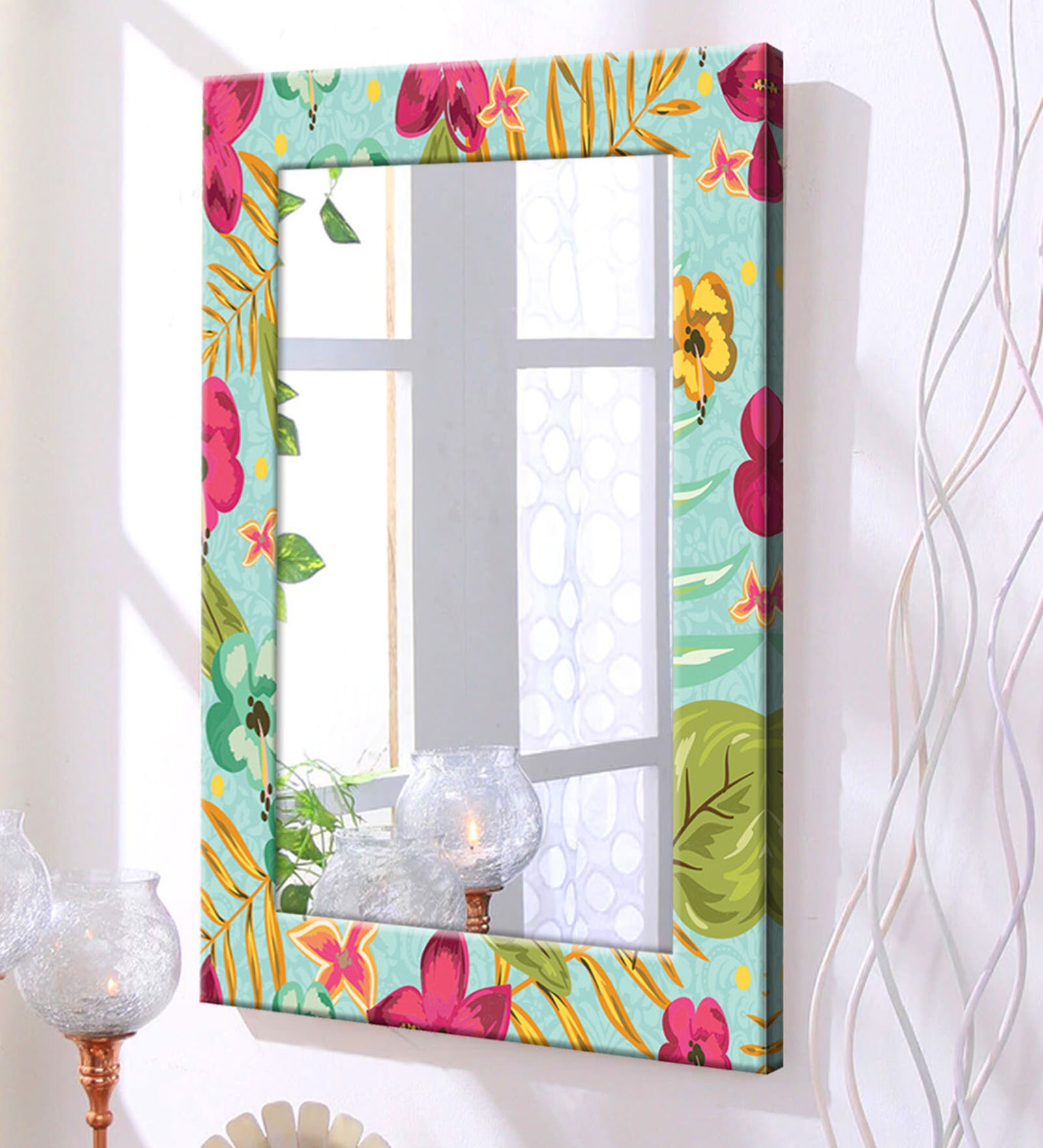 MDF Bathroom Mirror In Multicolour (L: 20, W: 1, H: 30 Inches)