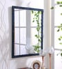 Engineeered Wood Rectangle Wall Mirror in Blue colour