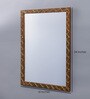 Solid Wood Rectangle Wall Mirror in Brown colour