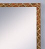 Solid Wood Rectangle Wall Mirror in Brown colour