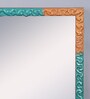 Engineered Wood Rectangle Wall Mirror in Pink colour