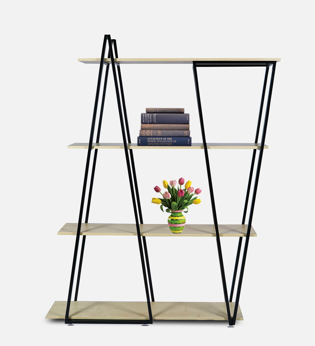 Buy AV Bookshelf in Black Finish by Fullstock Online Contemporary Book Shelves Book Shelves