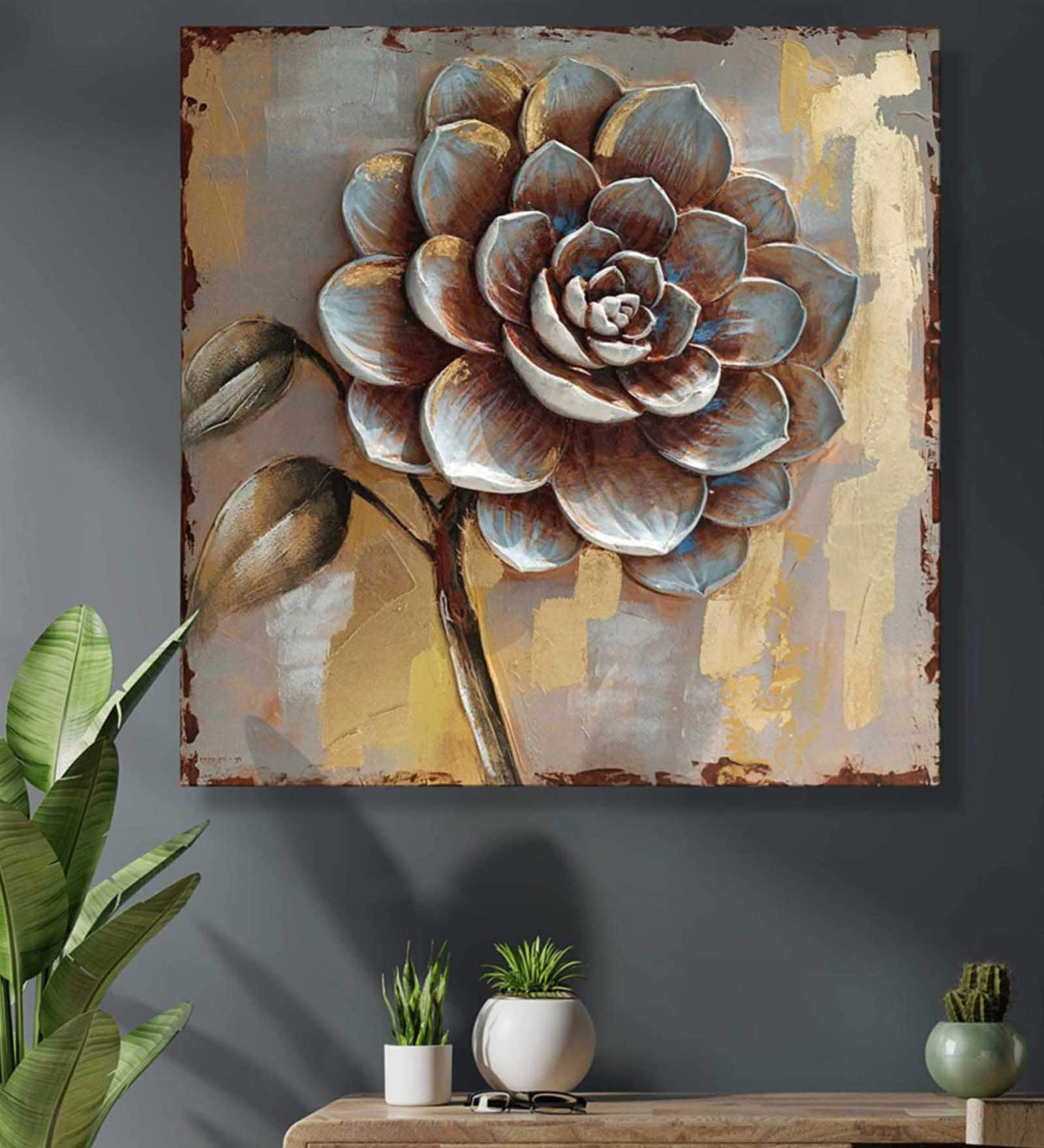 A Blooming Hope Multicolour Synthetic Wood Framed Oil Painting