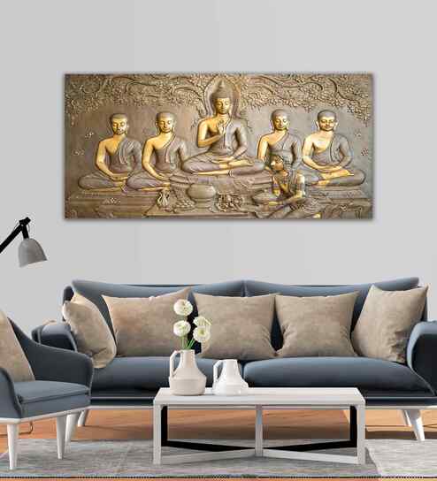 A Premium Golden Buddha Spiritual Canvas Wall Painting
