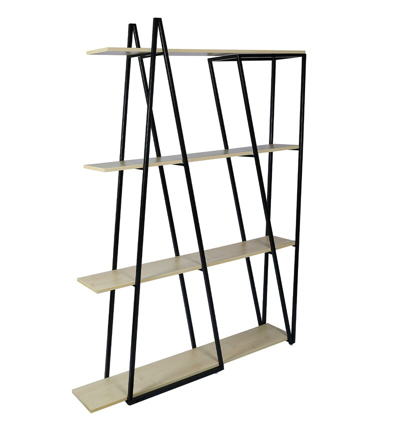 Buy AV Bookshelf in Black Finish by Fullstock Online Contemporary Book Shelves Book Shelves