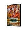 A Bridge Over River Mapple Multicolour Synthetic Wood Framed Canvas Wall Painting