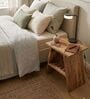 A Shape Solid Wood Bedside Table in Natural Finish