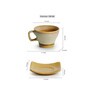 A Universe Chai 140ml Yellow & Cream Ceramic (Set of 12) Tea Cup & Saucer Set
