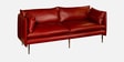 Aara Leather Three Seater Sofa in Red Colour