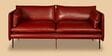 Aara Leather Three Seater Sofa in Red Colour